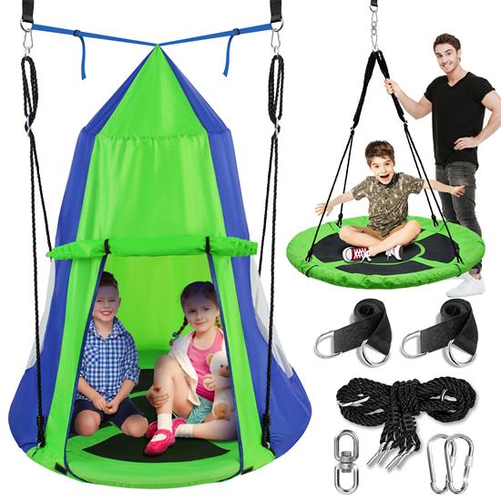 Pyle - SLSWNG352 , Sports and Outdoors , Children’s Hangout Pod Swing - Indoor/Outdoor Hammock Tent, Hanging Chair Swing