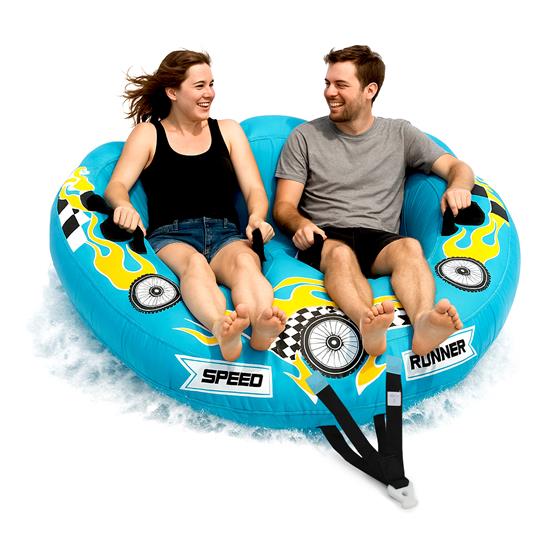 Pyle - SLTOWBL10 , Sports and Outdoors , Watersports Towable Booster Tube - Sports Towable Wild Wing Front Tow Point Inflatable Raft, Made of 420D Nylon with PU Coating, Towable Tube with Room for One or Two Riders