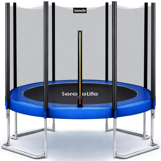 Pyle - SLTRA12BL , Home and Office , Fitness Equipment - Home Gym , Health and Fitness , Fitness Equipment - Home Gym , Home Backyard Sports Trampoline - Large Outdoor Jumping Fun Trampoline for Kids / Children, Safety Net Cage (12ft.)