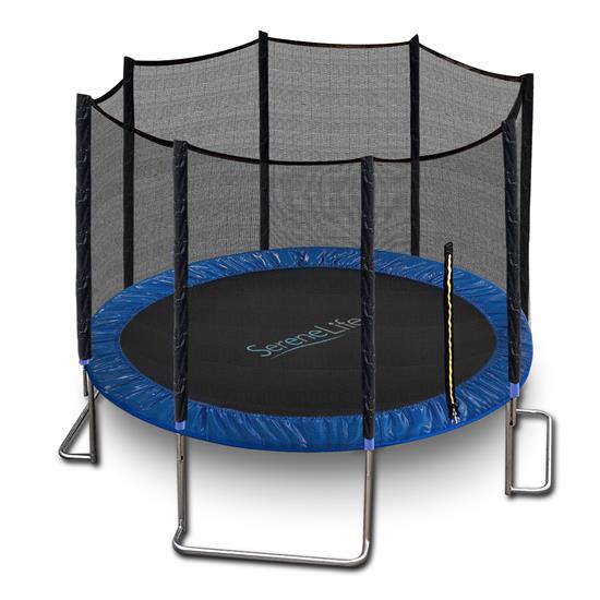 Pyle - SLTRA8BL , Home and Office , Fitness Equipment - Home Gym , Health and Fitness , Fitness Equipment - Home Gym , Home Backyard Sports Trampoline - Large Outdoor Jumping Fun Trampoline for Kids / Children, Safety Net Cage (8ft.)