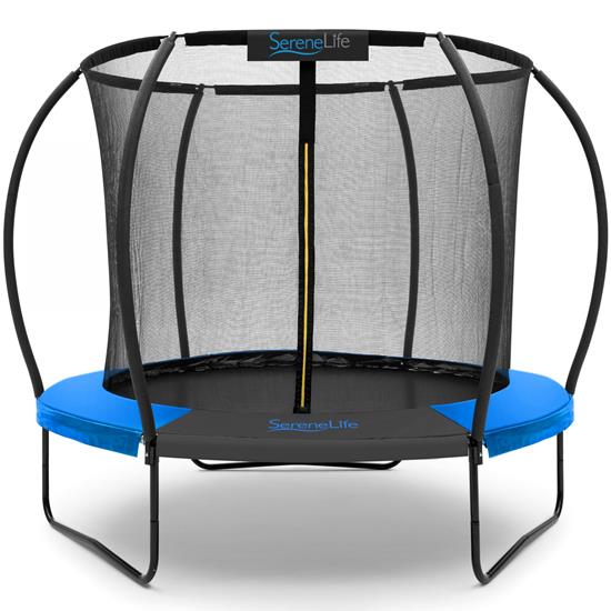 Pyle - SLTRMPK8BL , Health and Fitness , Fitness Equipment - Home Gym , 8ft Pumpkin Recreational Trampoline with Inner Enclosure for Kids / Children (Blue)