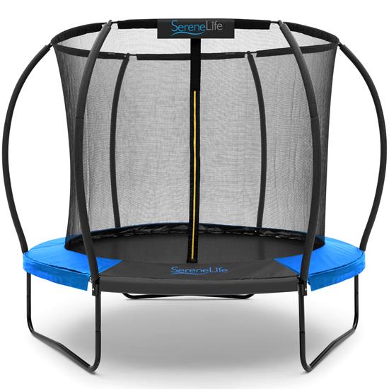 Pyle - SLTRMPK8BL , Health and Fitness , Fitness Equipment - Home Gym , 8ft Pumpkin Recreational Trampoline with Inner Enclosure for Kids / Children (Blue)
