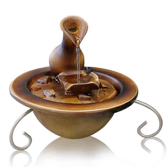 Pyle - SLTWF30 , Home and Office , Water Fountains , Water Fountain - Relaxing Tabletop Water Feature Decoration