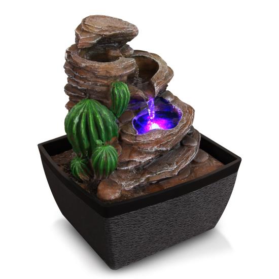 Pyle - AZSLTWF50LED , Home and Office , Water Fountains , Water Fountain - Relaxing Tabletop Water Feature Decoration