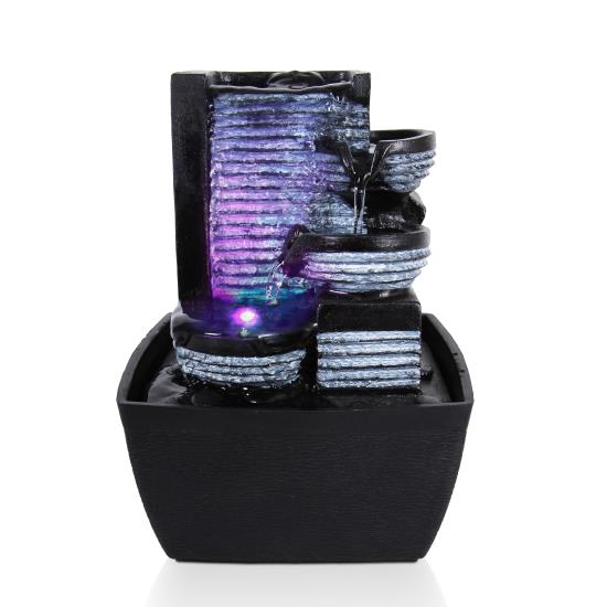 Pyle - sltwf58led , Home and Office , Water Fountains , Water Fountain - Relaxing Tabletop Water Feature Decoration