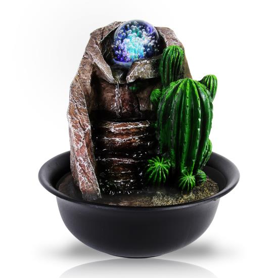 Pyle - AZSLTWF65LED , Home and Office , Water Fountains , Water Fountain - Relaxing Tabletop Water Feature Decoration