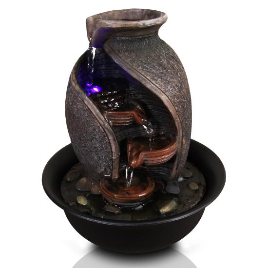 Pyle - SLTWF70LED , Home and Office , Water Fountains , Water Fountain - Relaxing Tabletop Water Feature Decoration