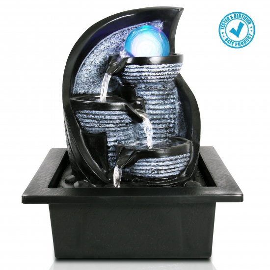 Pyle - AZSLTWF72LED , Home and Office , Water Fountains , Water Fountain - Relaxing Tabletop Water Feature Decoration