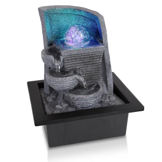 Pyle - sltwf80led , Home and Office , Water Fountains , Water Fountain - Relaxing Tabletop Water Feature Decoration