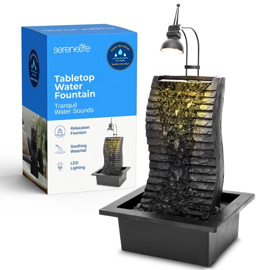 Pyle - SLTWF81LED , Home and Office , Water Fountains , Water Fountain - Relaxing Tabletop Water Feature Decoration