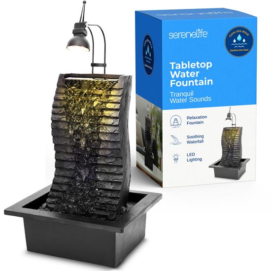 Pyle - SLTWF81LED.5 , Home and Office , Water Fountains , Water Fountain - Relaxing Tabletop Water Feature Decoration