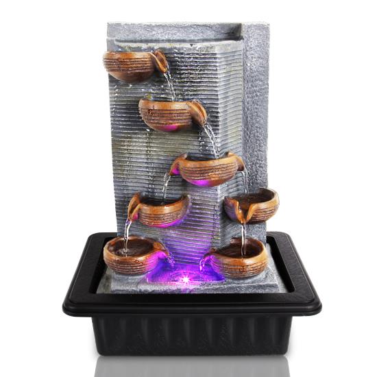 Pyle - SLTWF85LED , Home and Office , Water Fountains , Water Fountain - Relaxing Tabletop Water Feature Decoration