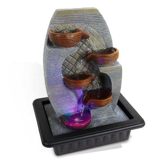 Pyle - AZSLTWF87LED , Home and Office , Water Fountains , Water Fountain - Relaxing Tabletop Water Feature Decoration