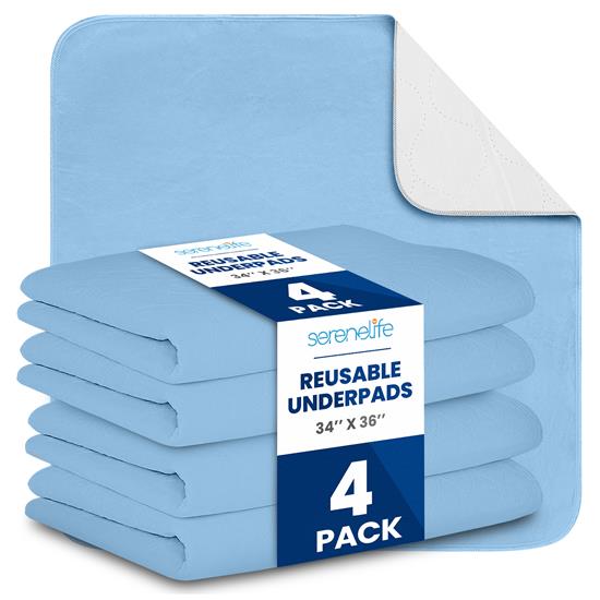 Pyle - SLUNDER3436.6 , Health and Fitness , protection Equipment , Reusable Underpads - Incontinence Pads, Thick and Super Absorbent Protection for Pets, Kids, and Adults, Used for Chux, Bed Covers, Puppy Training (Matte Blue)