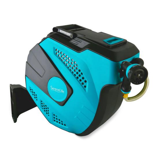 Pyle - slwhr50 , Home and Office , Gardening - Landscaping , Wall Mount Garden Hose Reel - Retractable Winding Water Hose & Housing (50' ft.)