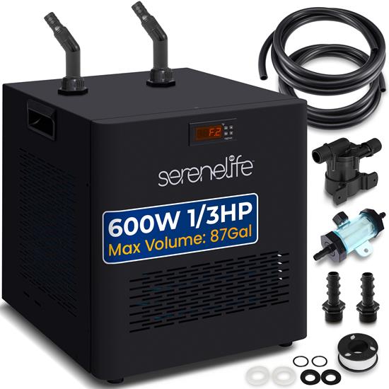 Pyle - SLWTRCHLR90.5 , Health and Fitness , Freestanding Bathtub , Cold Plunge Water Chiller - 600W 1/3 HP Cooling System with Quiet Design Refrigeration Compressor, One Key Switch, 87Gal Max Water Volume