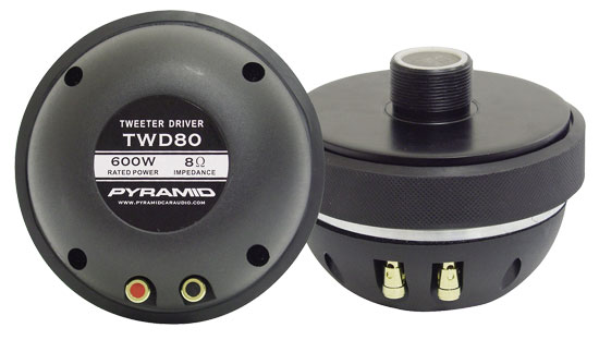Pyle - TWD80 , On the Road , Tweeters , 600 Watt Mid/Tweeter Compression Driver