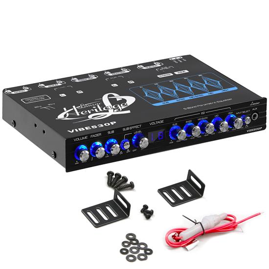 Pyle - VIBE530P , Sound and Recording , Equalizer - Crossover  , 5 Band Parametric Equalizer with Voltage Meter, Subwoofer Gain Control & Bass Driver