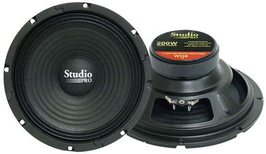 Pyle - WH8 , On the Road , Vehicle Subwoofers , 8'' 200 Watt High Power Paper Cone 8 Ohm Subwoofer